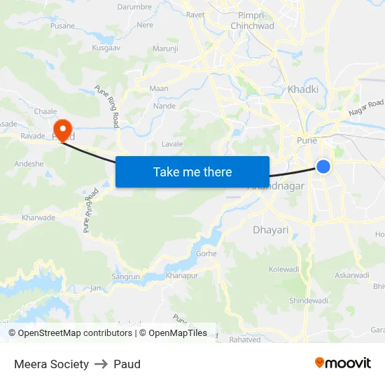 मीरा सोसाइटी to पौड map