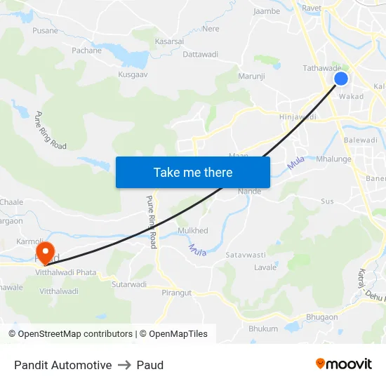 पंडित ऑटोमोटिव to पौड map