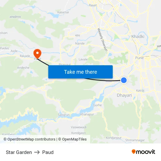 स्टार गार्डन to पौड map
