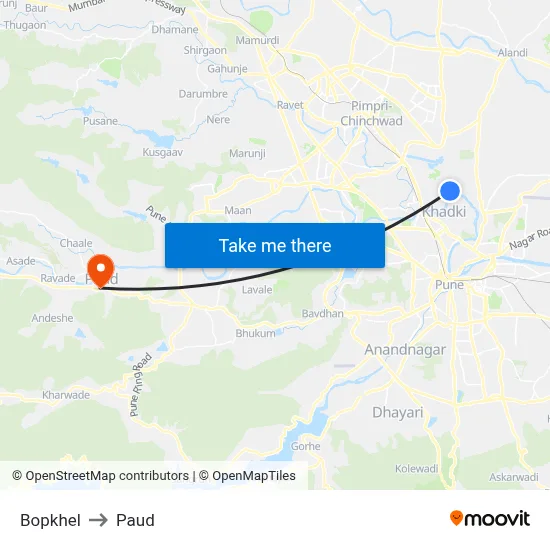 बोपखेल to पौड map