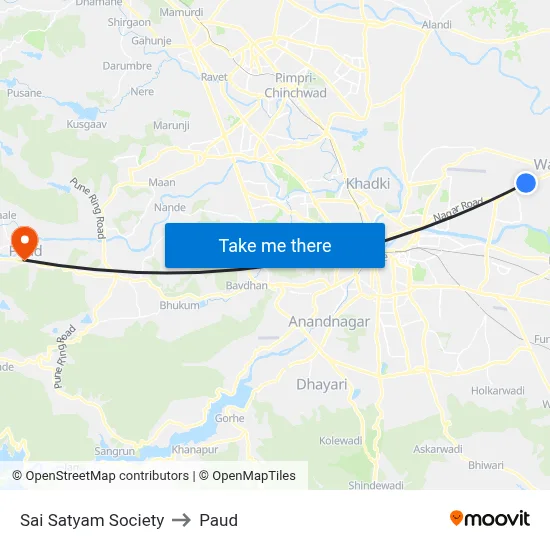 साई सत्यम सोसायटी to पौड map