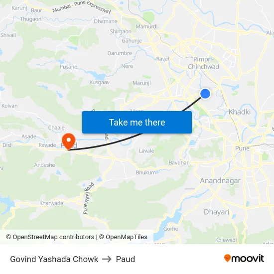 गोविंद यशदा चौक to पौड map