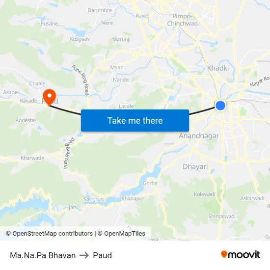 म.न.पा. भवन to पौड map