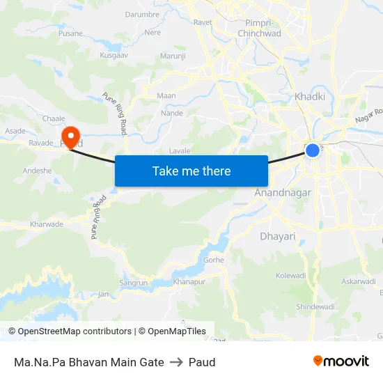 म.न.पा भवन मुख्य गेट to पौड map