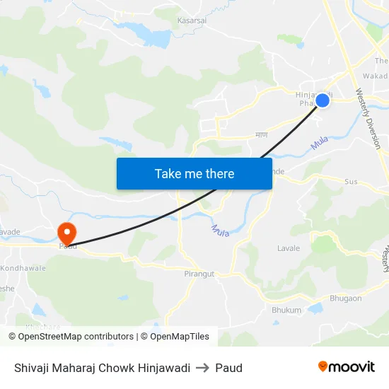 शिवाजी महाराज चौक हिंजवाडी to पौड map