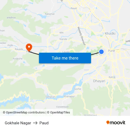 गोखले नगर to पौड map