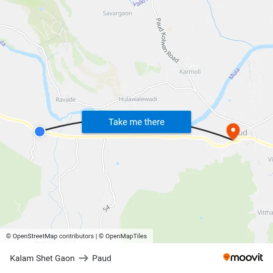 कलम शेत गाव to पौड map