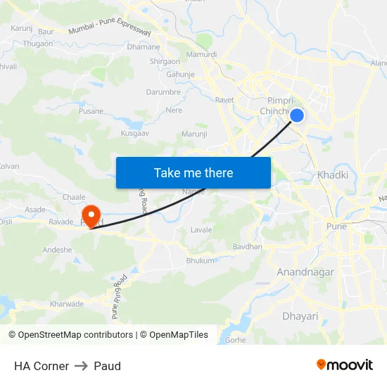 एचए कॉर्नर to पौड map