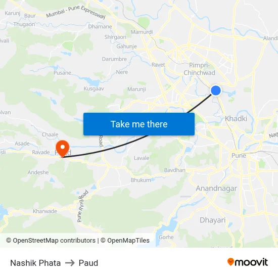 नाशिक फाटा to पौड map