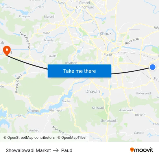 शेवाळेवाडी मार्केट to पौड map