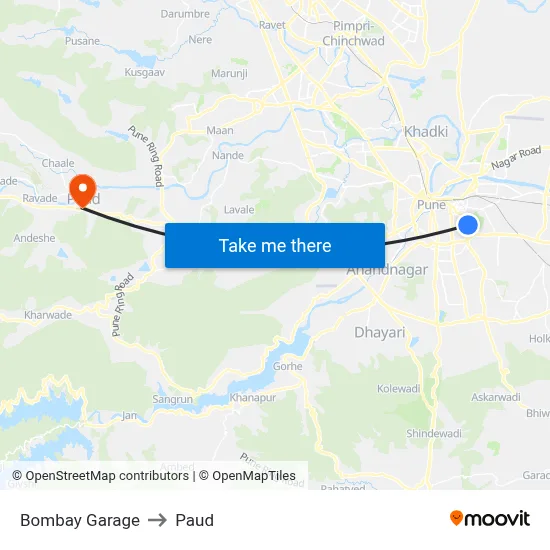 बॉम्बे गैरेज to पौड map