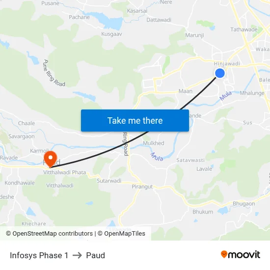 इन्फोसिस फेज 1 to पौड map