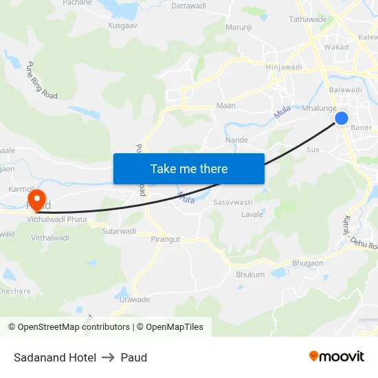 सदानंद होटल to पौड map