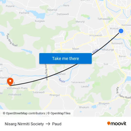 निसर्ग निर्मिती सोसायटी to पौड map