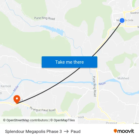 स्प्लेंडर मेगापोलिस फेज 3 to पौड map