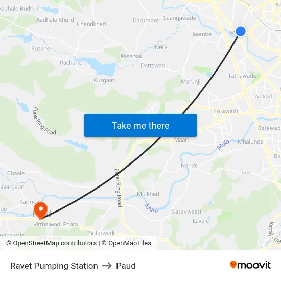रावेत पंपिंग स्टेशन to पौड map