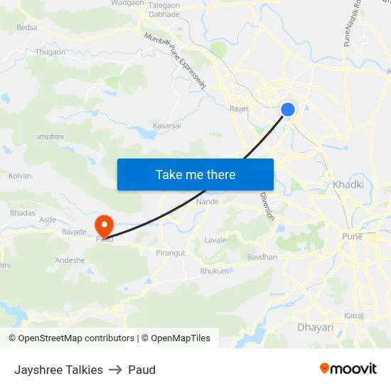 जयश्री टॉकीज to पौड map
