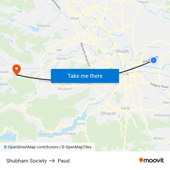 शुभम सोसाइटी to पौड map