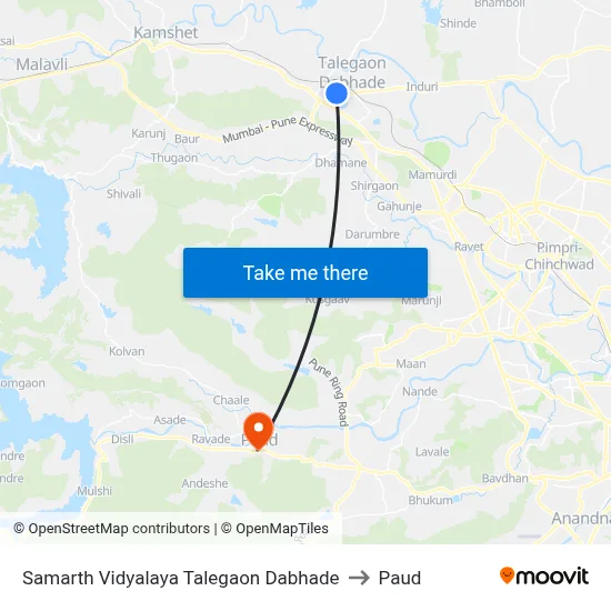 समर्थ विद्यालय तळेगाव दाभाडे to पौड map