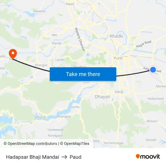 हड़पसर भाजी मंडई to पौड map
