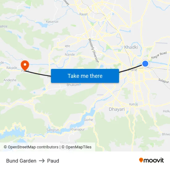 बुंद गार्डन to पौड map
