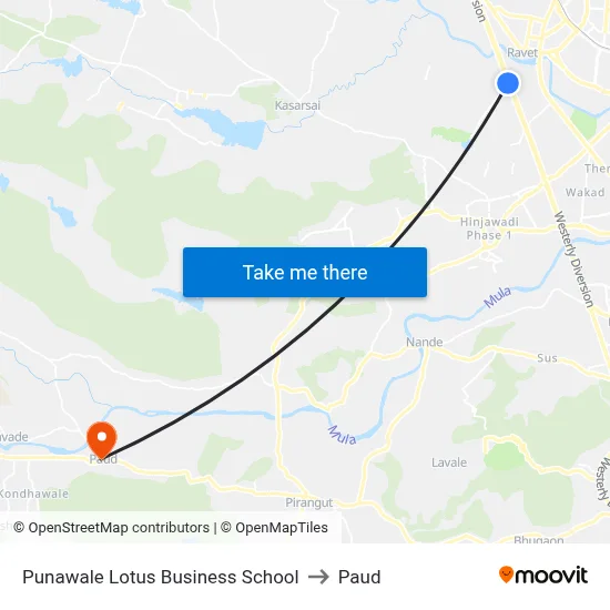 पुनावले लोटस बिजनेस स्कूल to पौड map