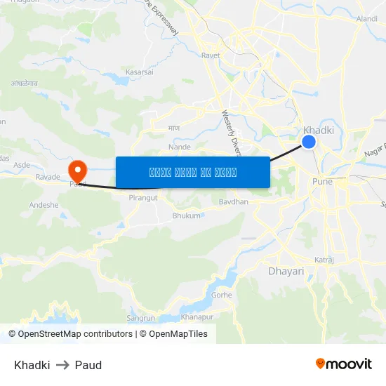 खड़की to पौड map