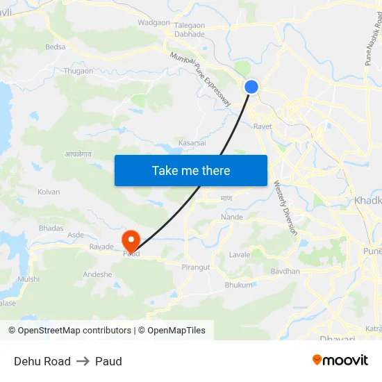 देहू रोड to पौड map