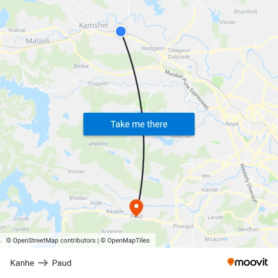 कन्हे to पौड map