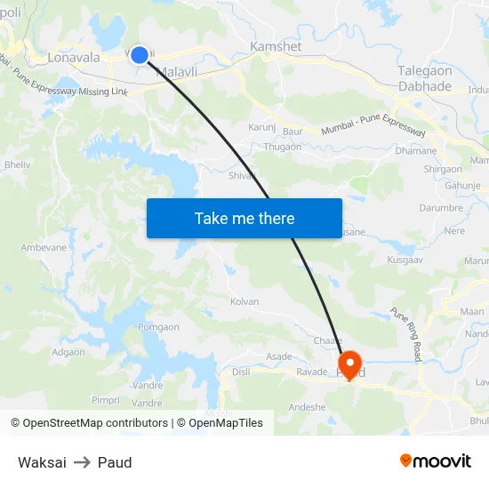 वाक्सई to पौड map