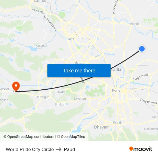वर्ल्ड प्राइड सिटी सर्कल to पौड map