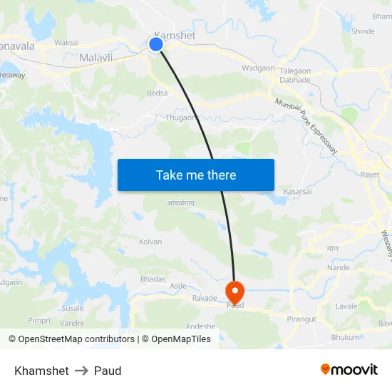 खामशेत to पौड map