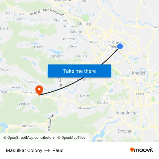 मसुलकर कॉलोनी to पौड map