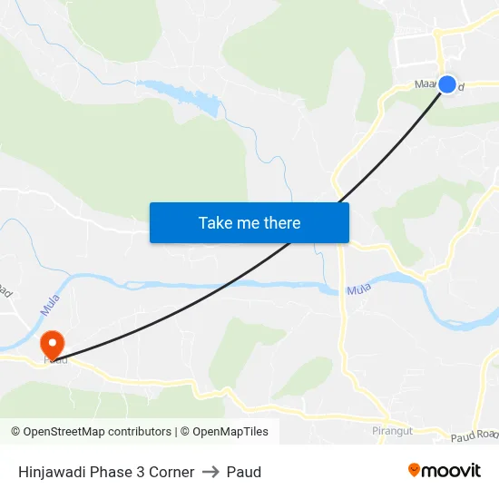 हिंजवाड़ी फेज 3 कॉर्नर to पौड map