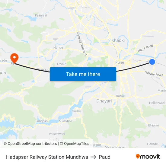 Hadapsar Railway Station Mundhwa to पौड map