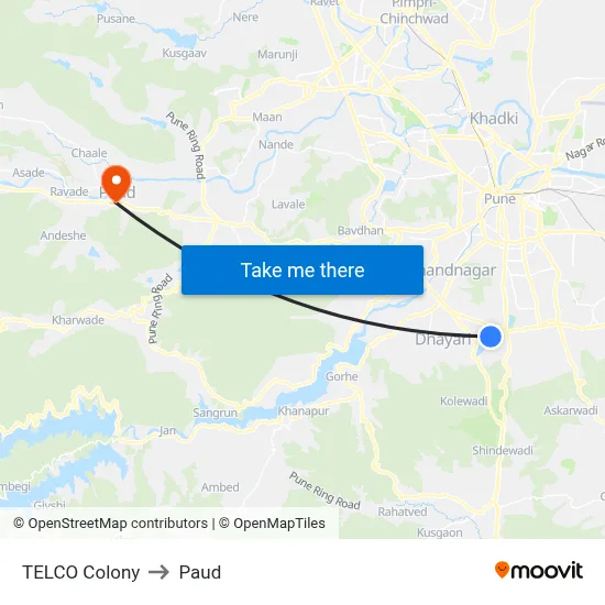 टेल्को कॉलोनी to पौड map