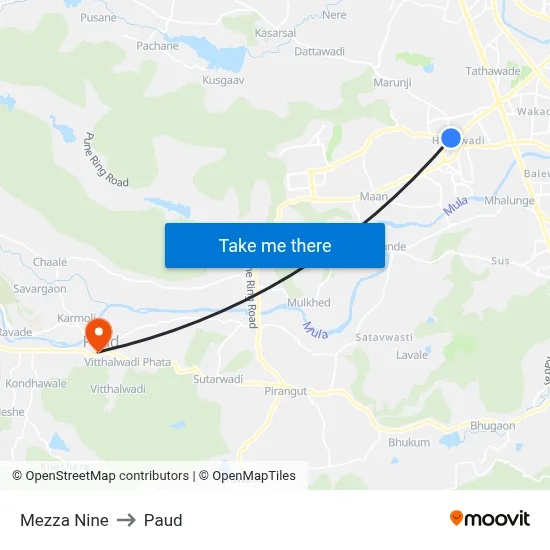 मेज़ा नाइन to पौड map