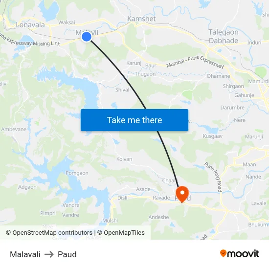 मालवली to पौड map
