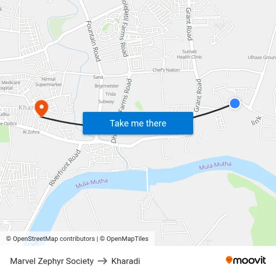 मार्वल ज़ेफिर सोसाइटी to खराड़ी map