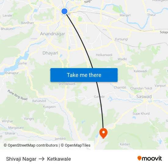 शिवाजी नगर to केतकवाले map