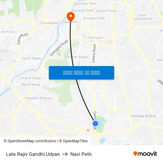 स्व. राजीव गांधी उद्यान to नवी पेठ map