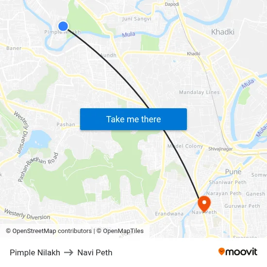 Pimple Nilakh to Navi Peth map