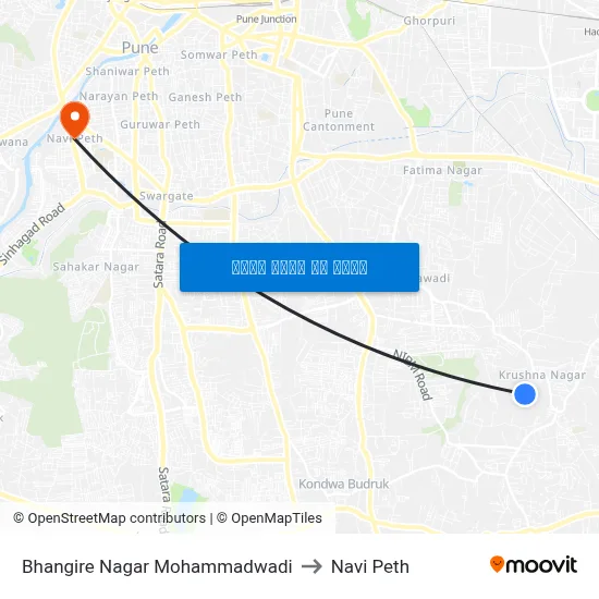 Bhangire Nagar Mohammadwadi to Navi Peth map