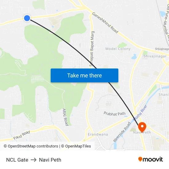NCL Gate to Navi Peth map