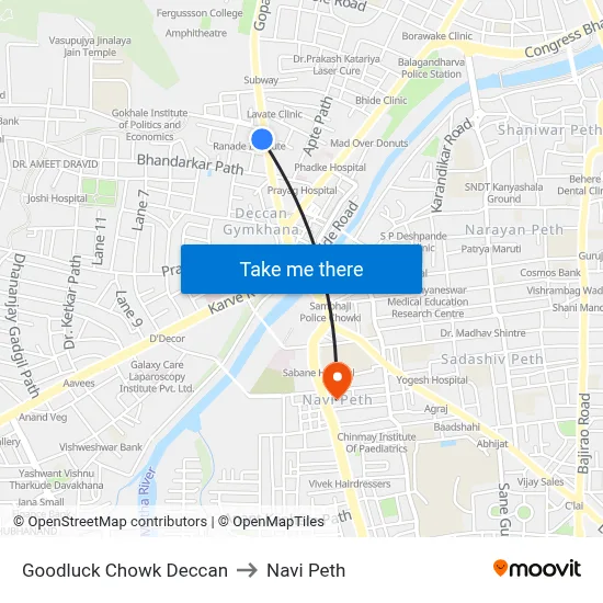 Goodluck Chowk Deccan to Navi Peth map