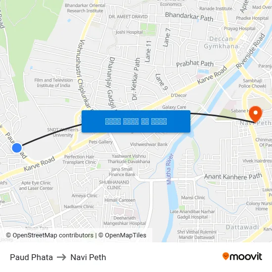 पौड़ फाटा to नवी पेठ map