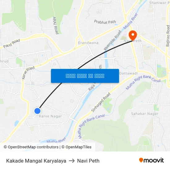 काकड़े मंगल कार्यालय to नवी पेठ map