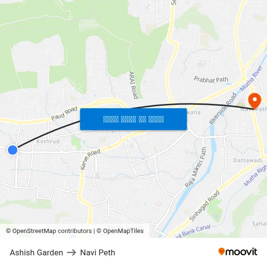 अशोक गार्डन to नवी पेठ map