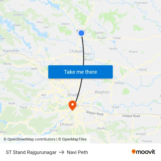 ST Stand Rajgurunagar to Navi Peth map