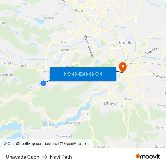 उरवडे गाव to नवी पेठ map